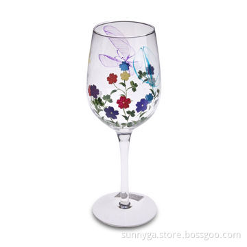 Hand-painted Glass with 420mL Capacity and 65mm Top Diameter